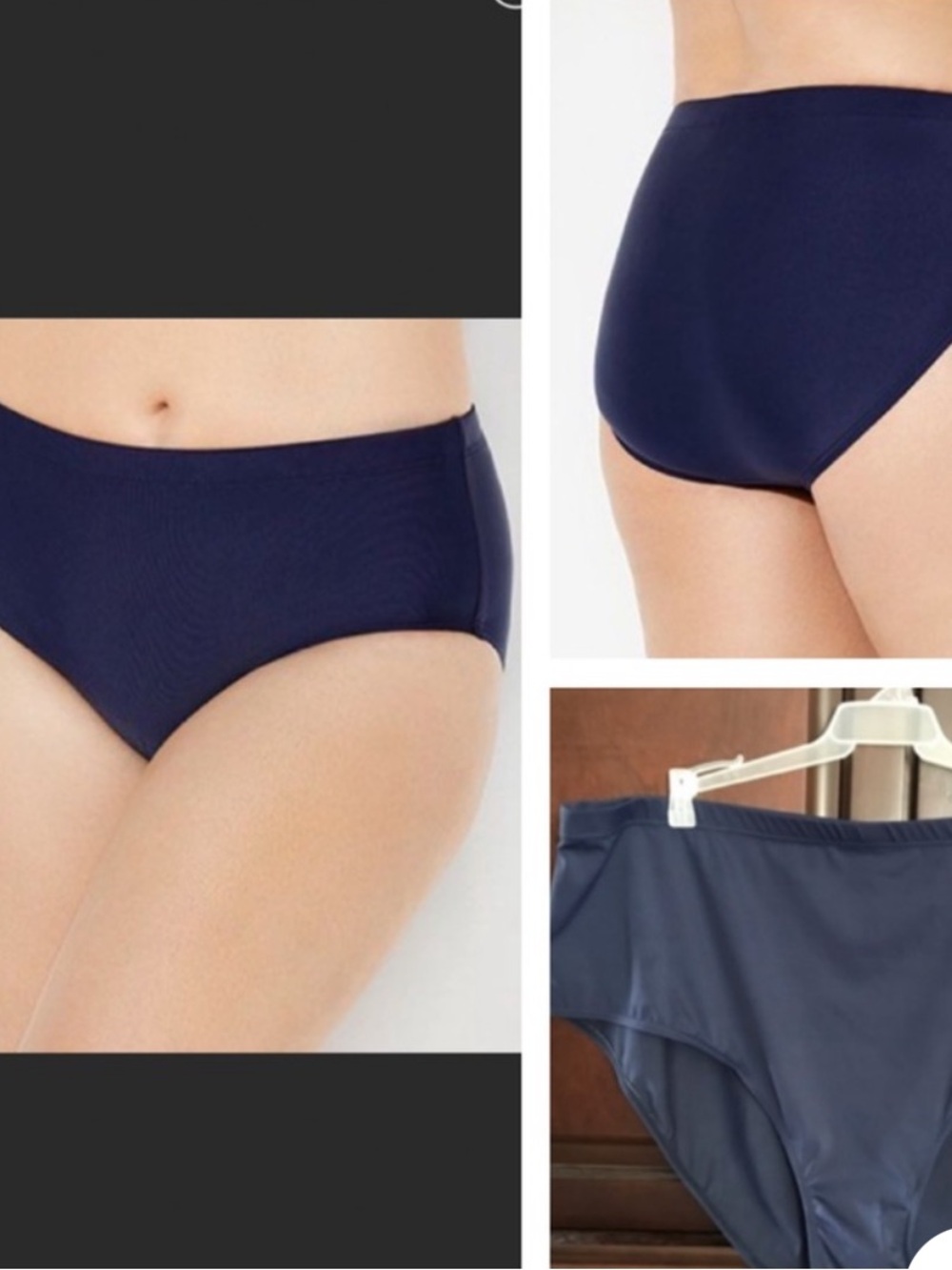 Time and Tru Women's Plus Classic Bikini Bottoms rich black various sz XL 1X 2X
